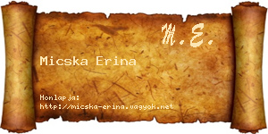 Micska Erina névjegykártya